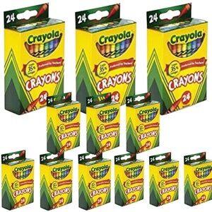 Crayons crayola kids arts & craft 12 Pack lot Crayons, 24 Colors box mix colors